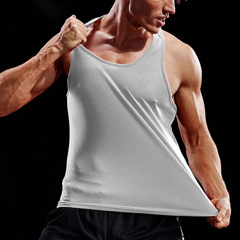 Hommes course gilet été salle de Sport Fitness mâle chemise sans manches entraînement Singlets Footb