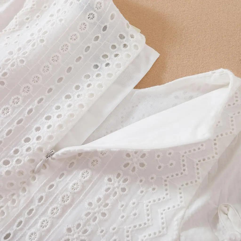 Robe d'été en coton à col rond, à fleurs blanches, vêtements de mariage pour enfants, robe de prince
