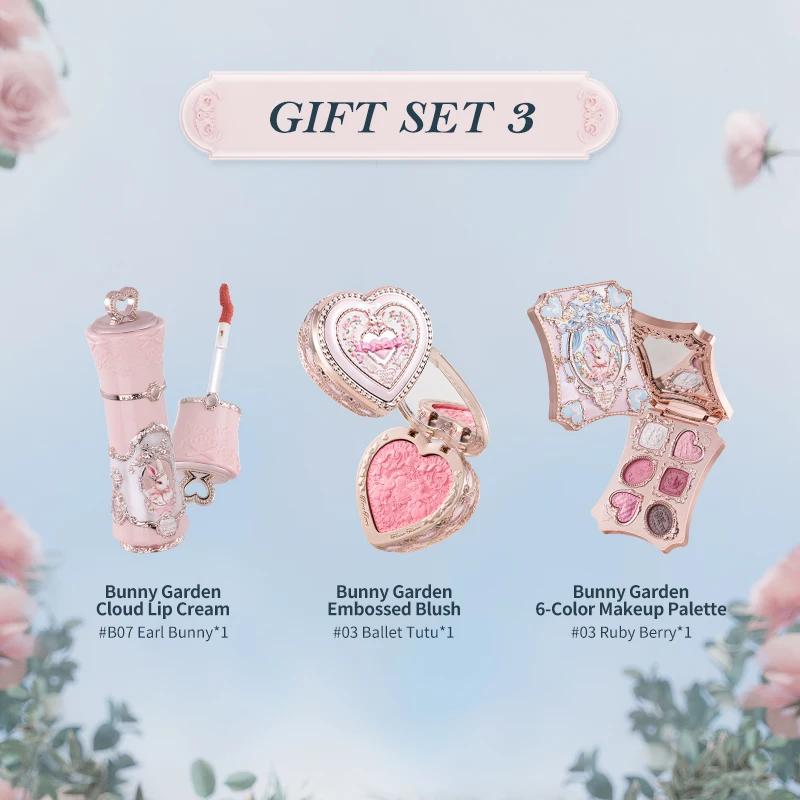Coffret Cadeau Flowerknows Bunny Garden Collection : Palette Maquillage Haute Pigmentation, Baume à