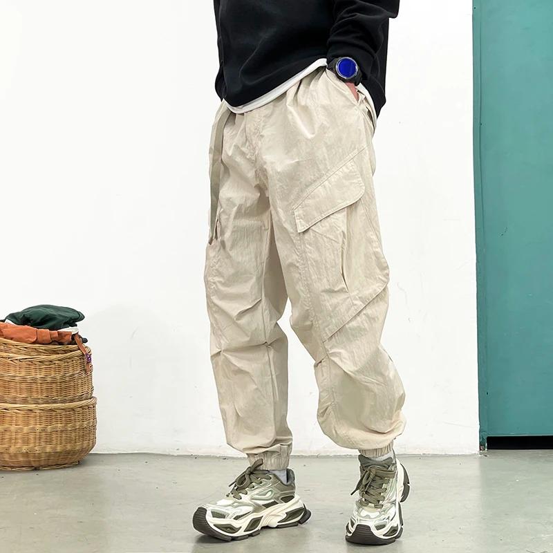 Techwear coréen Cargo pantalon hommes printemps été séchage rapide léger Streetwear décontracté coup