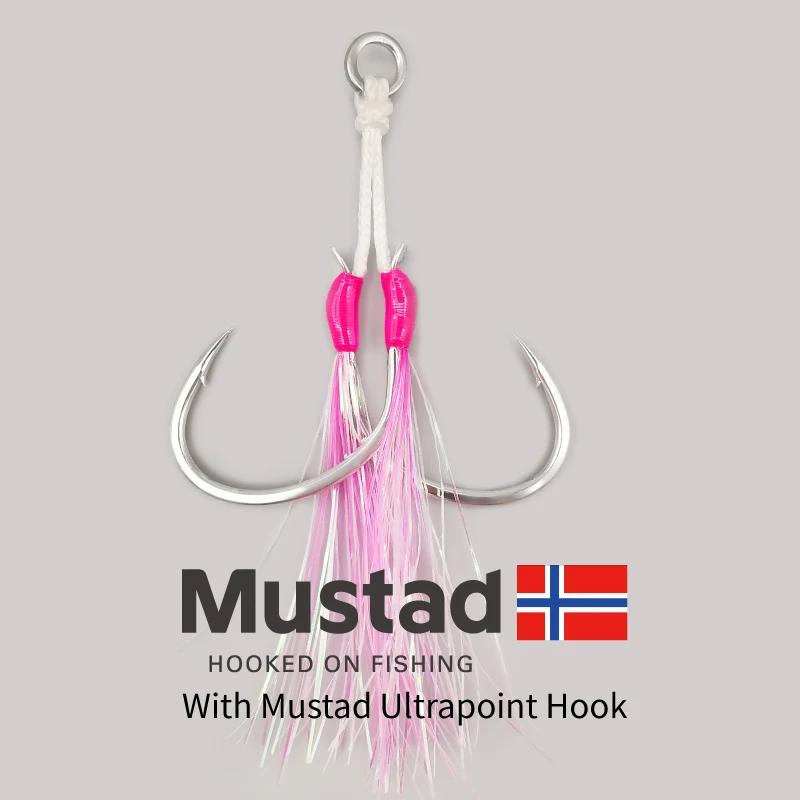 2-SJ – hameçon de pêche à gabarits lent, double assistance avec crochets Mustad, hameçon de gabarits