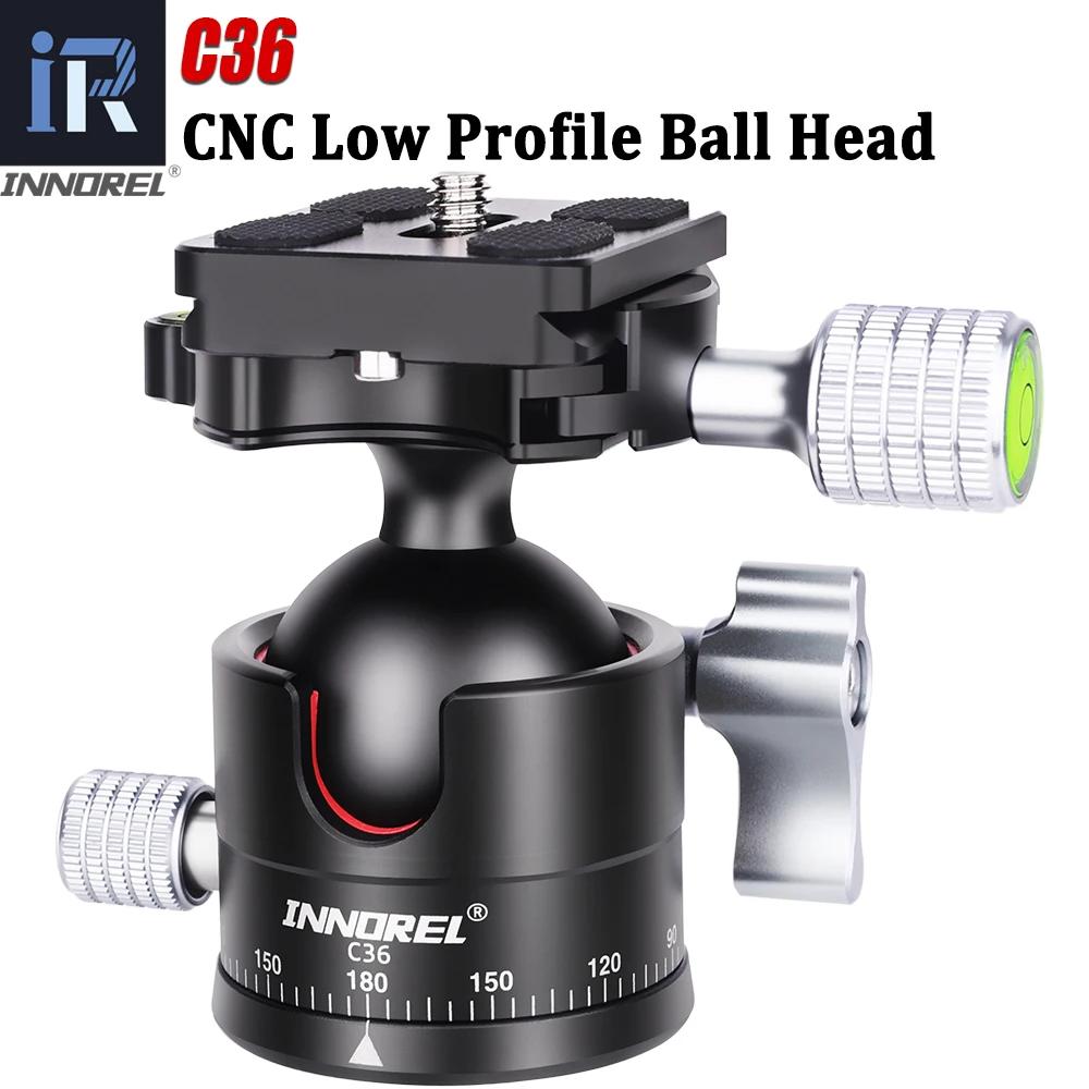 INNOREL C36 Rotule à profil bas 36 mm CNC Métal 360 ° Tête de trépied d'appareil photo panoramique
