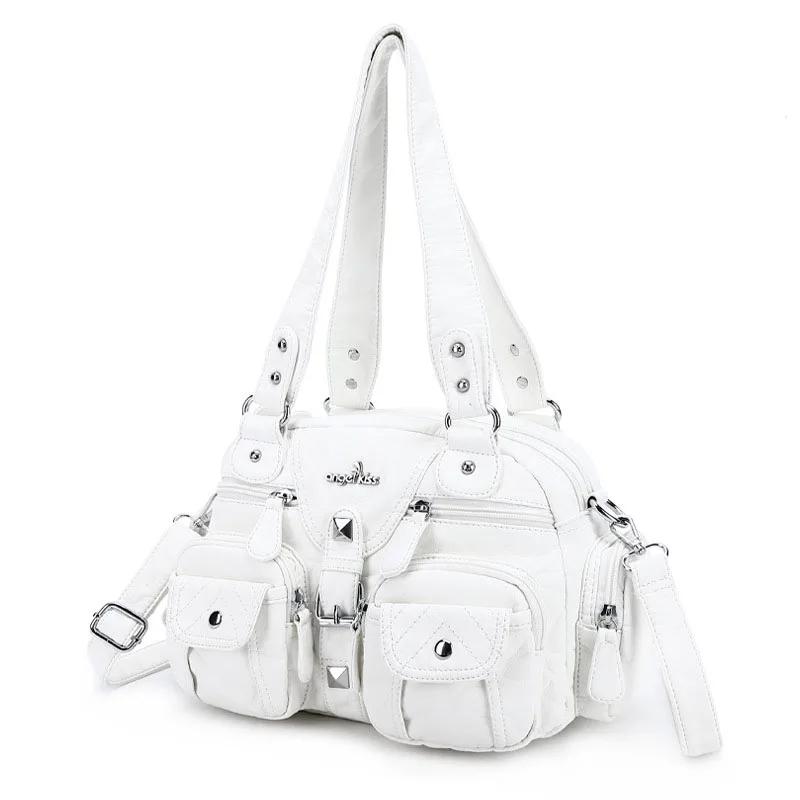 Angelkd'appareils-Sacs à main pour femmes, sacoche à poignée supérieure, sac PU initié, pack de boul