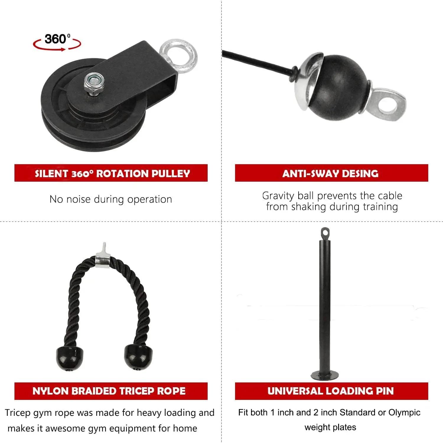 Système de poulie de traction pour musculation - Machine à câble pour triceps, biceps, dos et avant-bras
