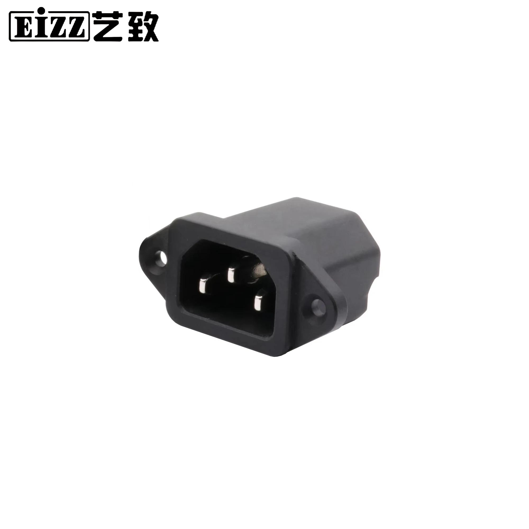 EIZZ-Prise de Courant Mâle Premium IEC 320 AC, 1 Pièce, Entrée Secteur, Delisulator en Cuivre Tellur