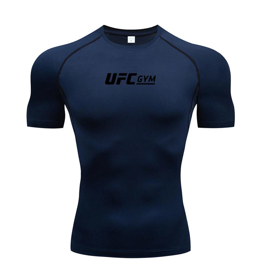 T-shirt de compression pour homme, séchage rapide, manches courtes, été, fitness, course à pied, hau