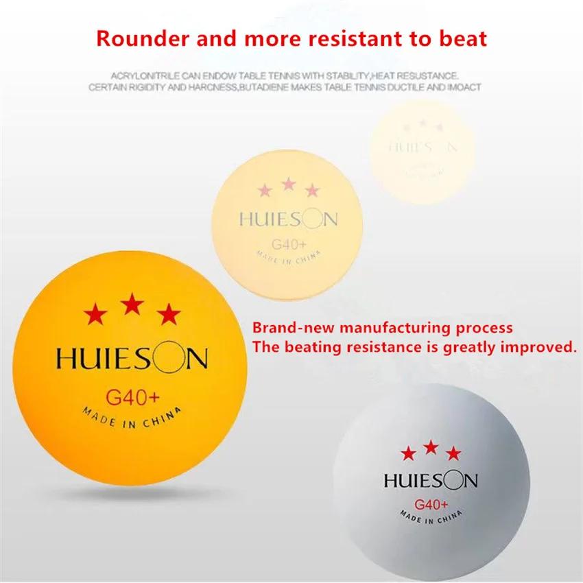Nouveau Huieson 3 étoiles 20 ~ 100 pièces ABS 40 + matériel balles de Tennis de Table professionnell