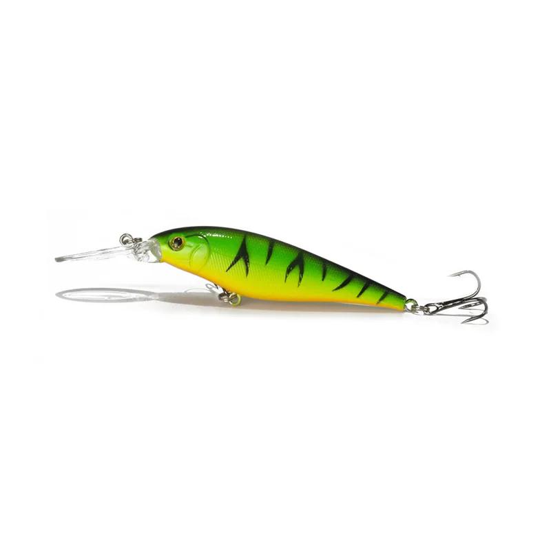 Nouveau 11 cm 10.5g appât dur méné strie leurres de pêche basse crochet d'eau douce perche de plongé