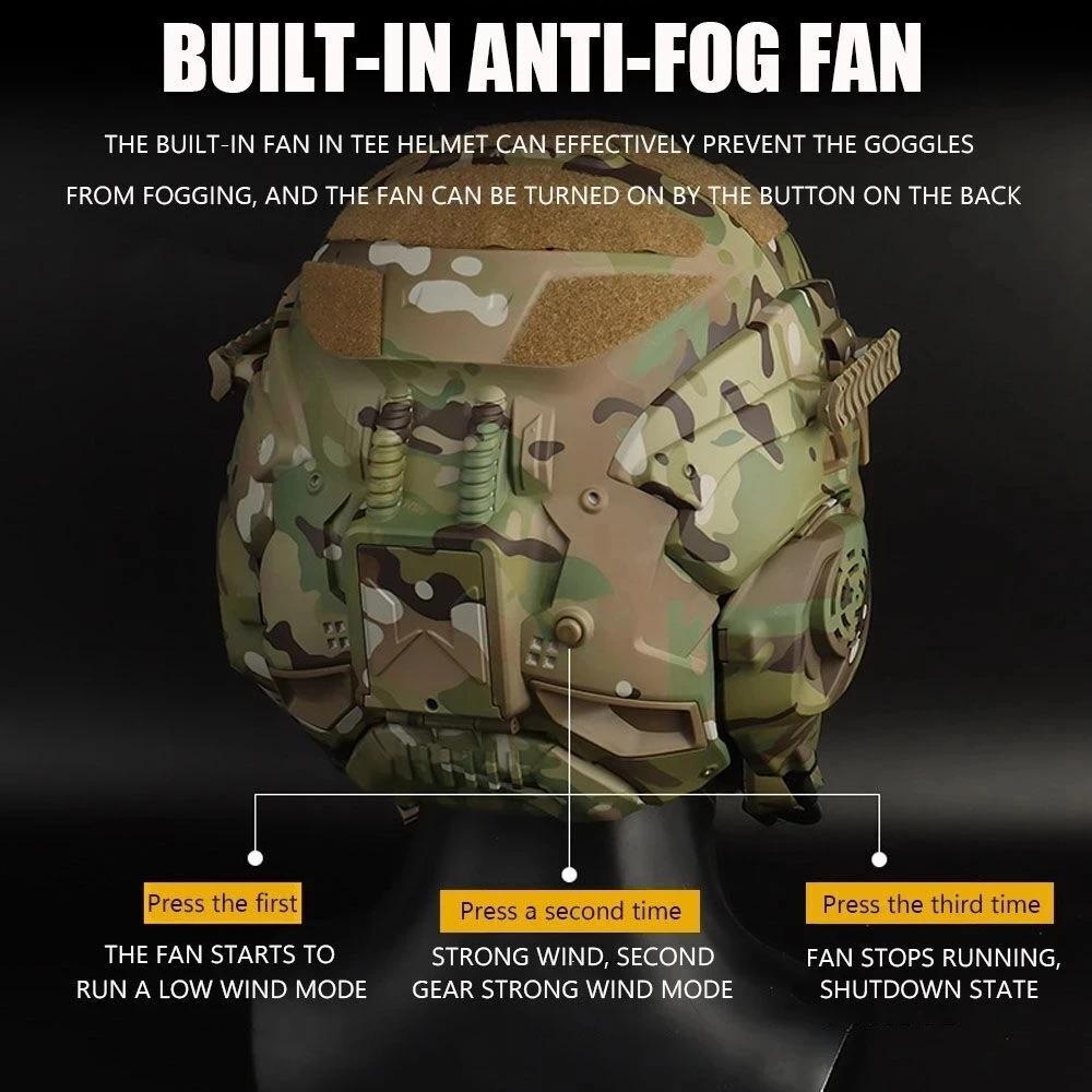 Casque tactique d'assaut W-Ronin et masque tactique, conception modulaire, casque intégré, ventilate