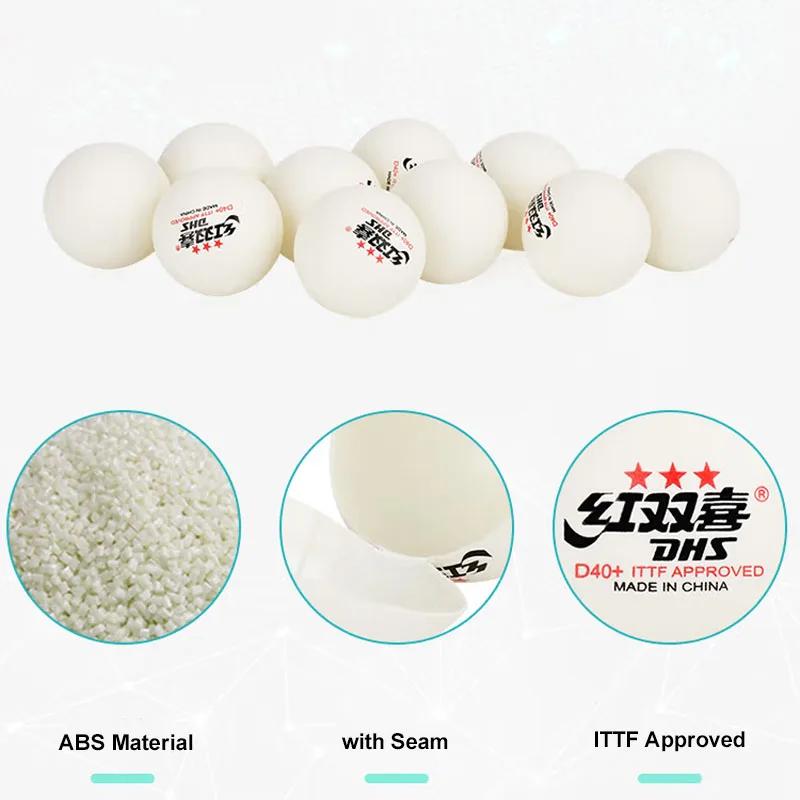 Balles de Tennis de Table cousues DHS D40 + ABS, nouveau matériau 10 pièces/boîte, balles de Ping-Po