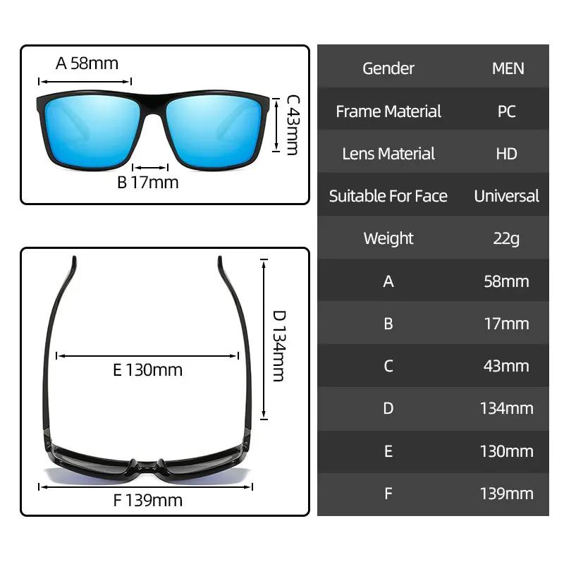 1 pièces homme lunettes de cyclisme lunettes de soleil carrées polarisées homme cyclisme conduite ca