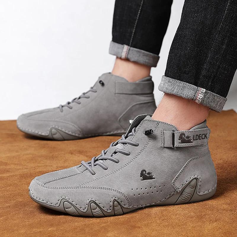 Hommes chaussures décontractées en cuir chaussures de sport de marche antidérapantes chaussures fait