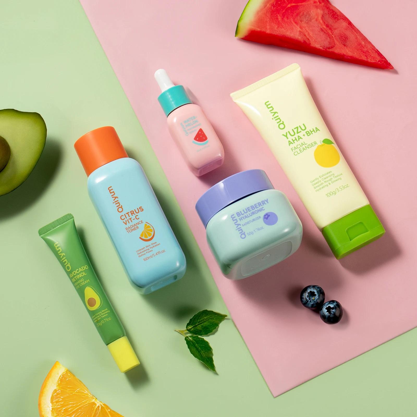 QUIYUM Fruit Fresh Collection 5 pièces ensemble de soins de la peau éclaircissant hydratant Anti-âge