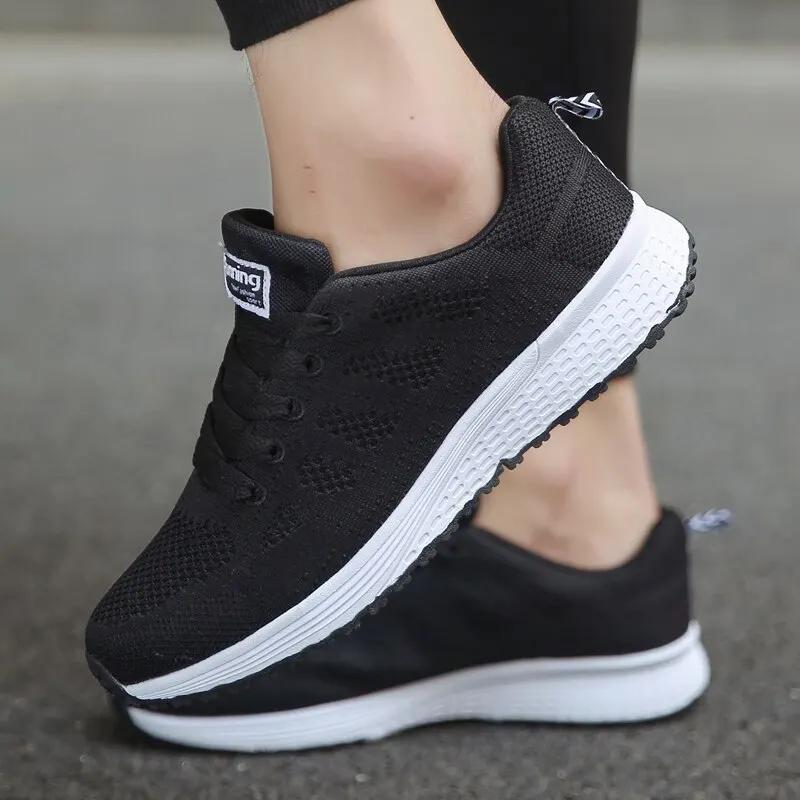 Femmes Chaussures Décontractées Mode Respirant Marche Maille FlatShoesSneakers Blanc Femme Chaussure