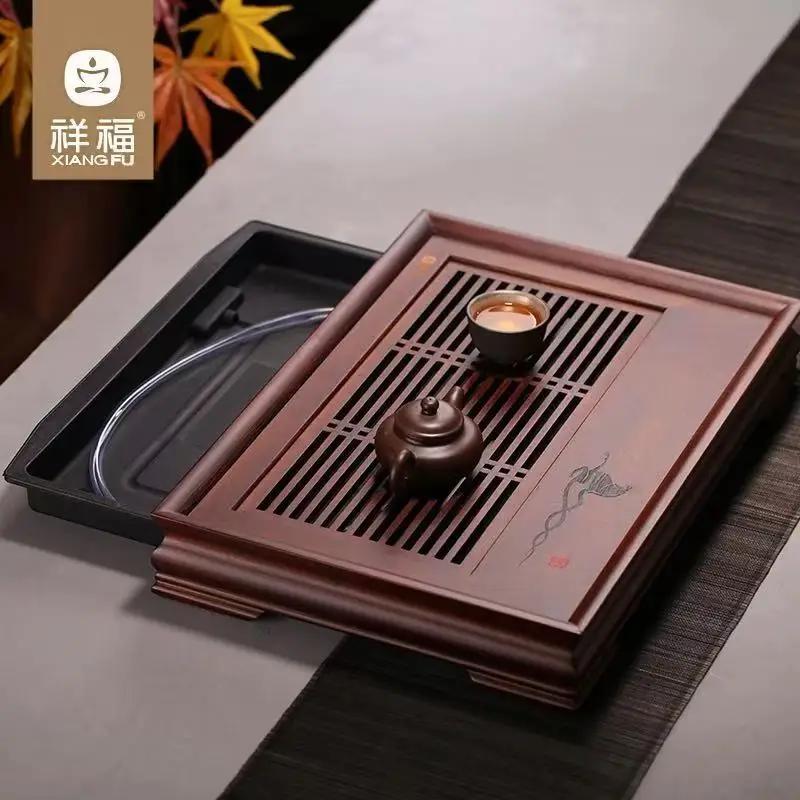 Xiangfu plateau à thé humide et sec, tiroir de rangement et de drainage type table à thé simple en b