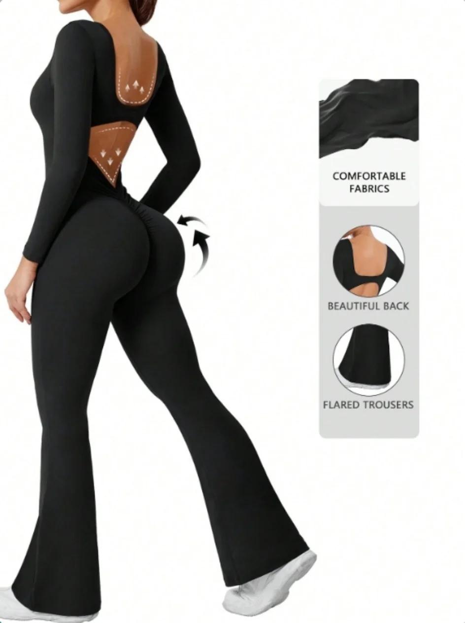Combinaison d'exercice de compression à manches longues, couleur unie, haute qualité, vêtements de s