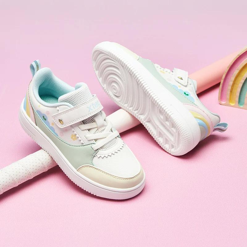Xtep – chaussures de skateboard pour filles, baskets de printemps en cuir, antidérapantes, confortab
