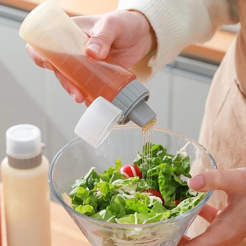 Bouteille à presser pour condiments, 350ml, 5 trous, bouteille de moutarde pour Ketchup de cuisine,