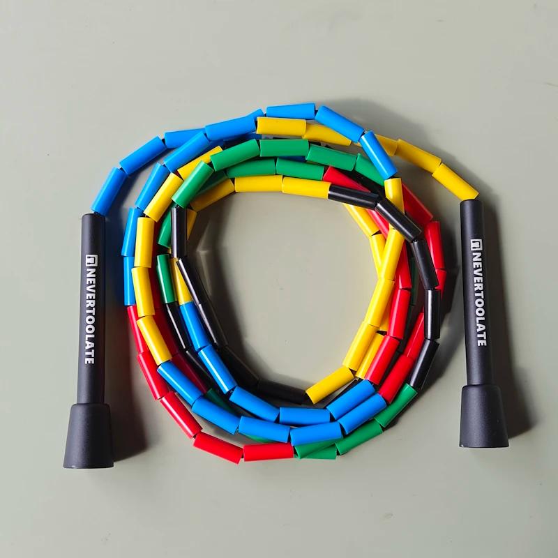NEVERTOOLATE 128 grammes PE perles dures style libre perlé corde de saut 4.5mm d'épaisseur fil noyau