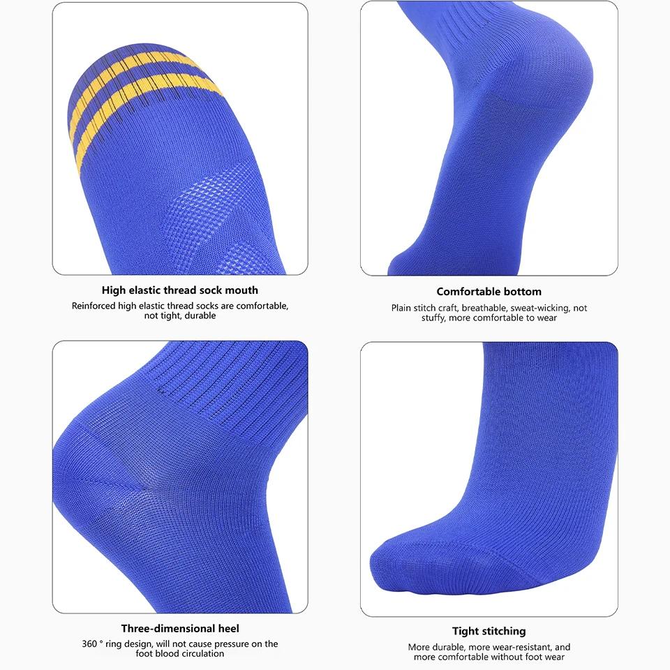 Chaussettes de football Loogdeel, chaussettes longues en coton pour adultes et enfants, chaussettes