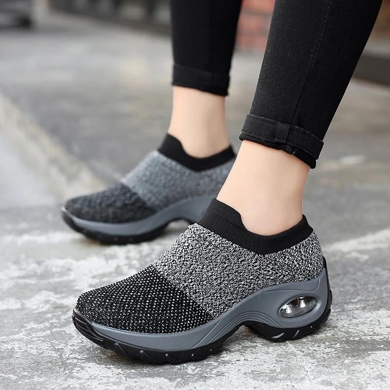 Femmes baskets mode respirant marche maille plate-forme chaussures baskets pour femmes salle de spor