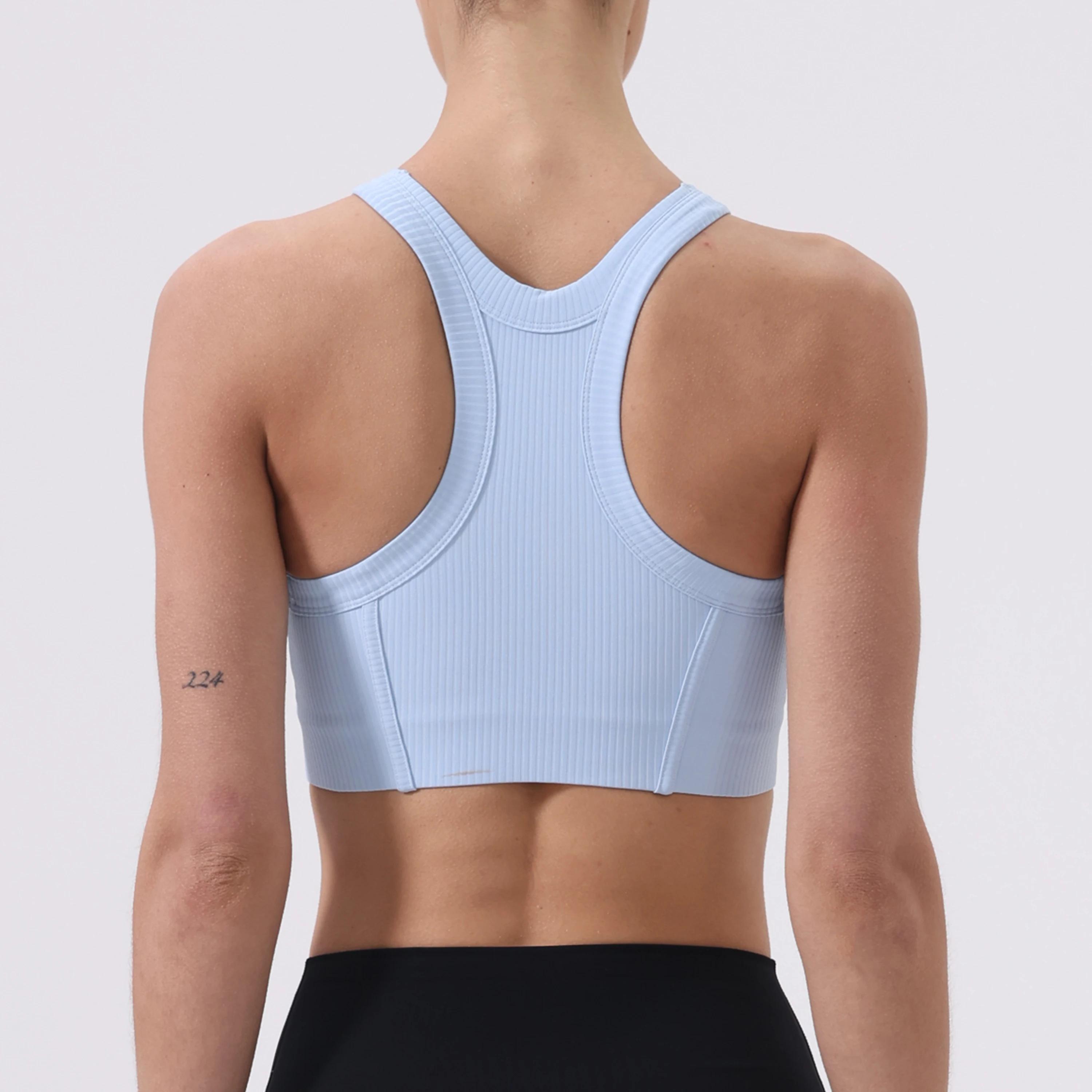 Femmes Yoga soutien-gorge débardeurs pour Fitness sensation nue Sport soutien-gorge côtelé gilet de