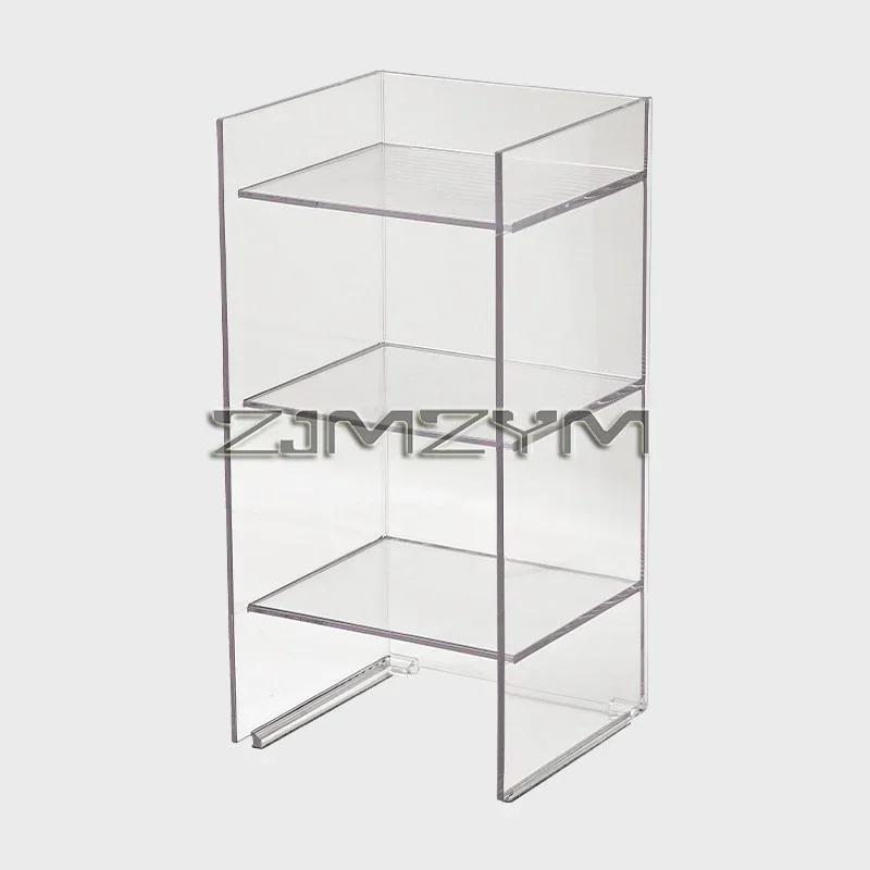 Table de chevet transparente, salon moderne, rectangulaire, pour chambre à coucher, maison, décorati