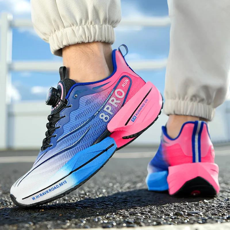 Chaussures de course pour hommes, nouvelles chaussures de sport respirantes avec plaque en carbone p