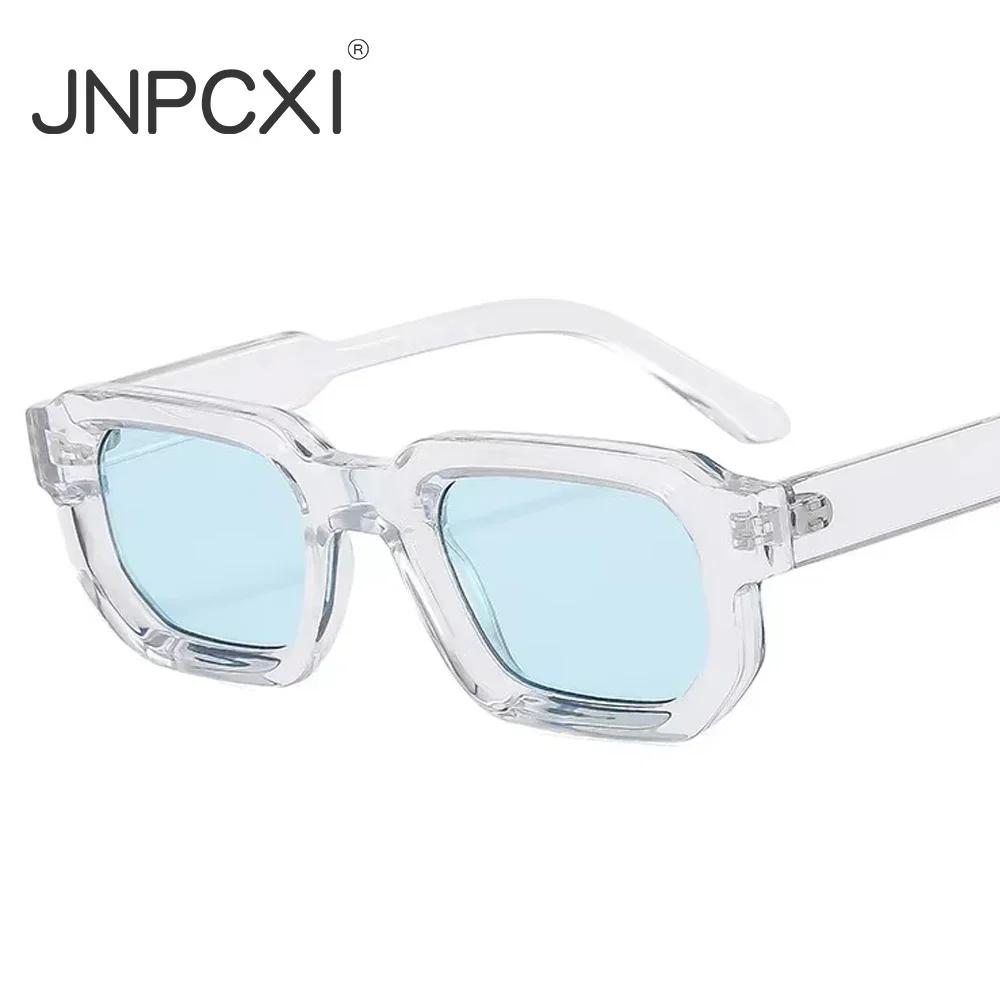 JNPCXI mode bleu carré lunettes de soleil pour femmes hommes rétro luxe concepteur clair lentille lu