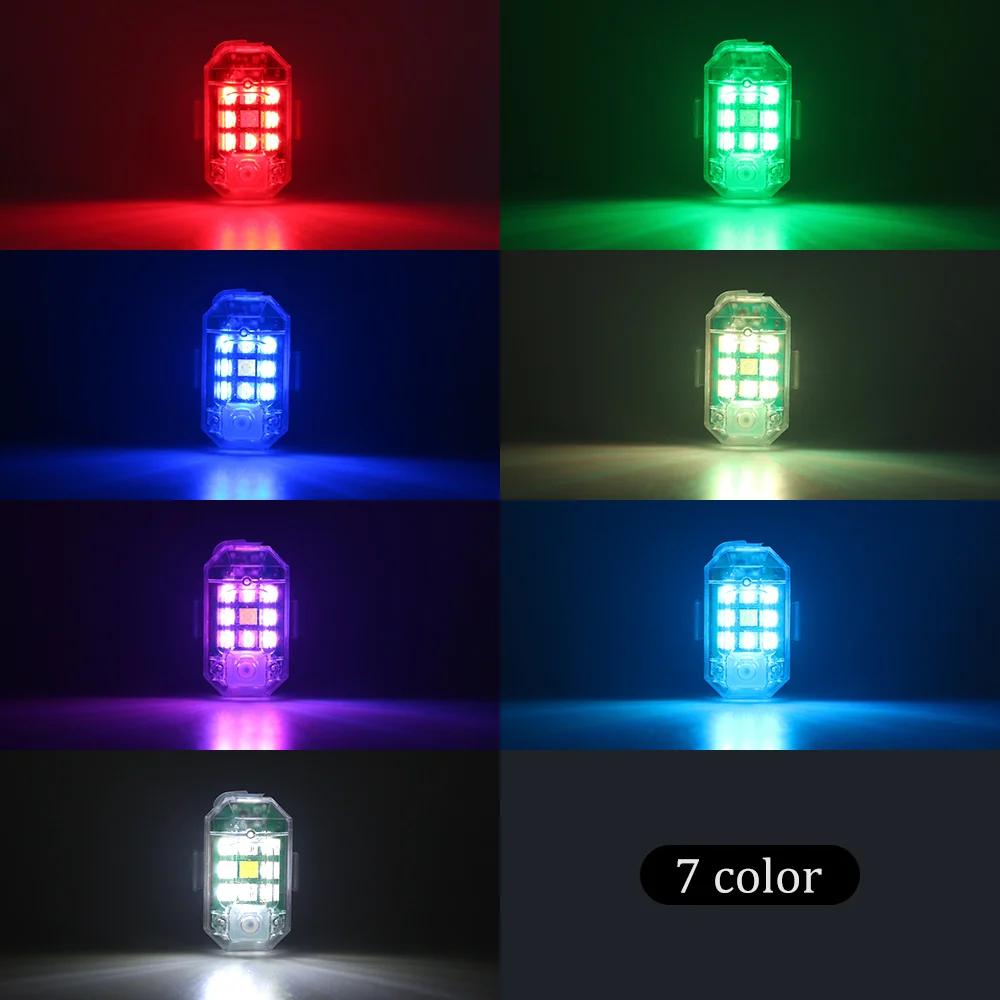 1/2/4Pc feux de moto à distance RC Drone LED Flash lumière sans fil pour RC Fix aile avion hélicoptè