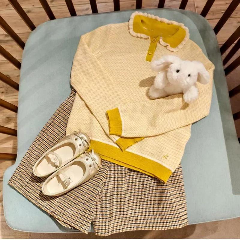 En stock 2025 automne BP bébé filles veste blanche garçons dessin animé pulls manteau chaud pour fil
