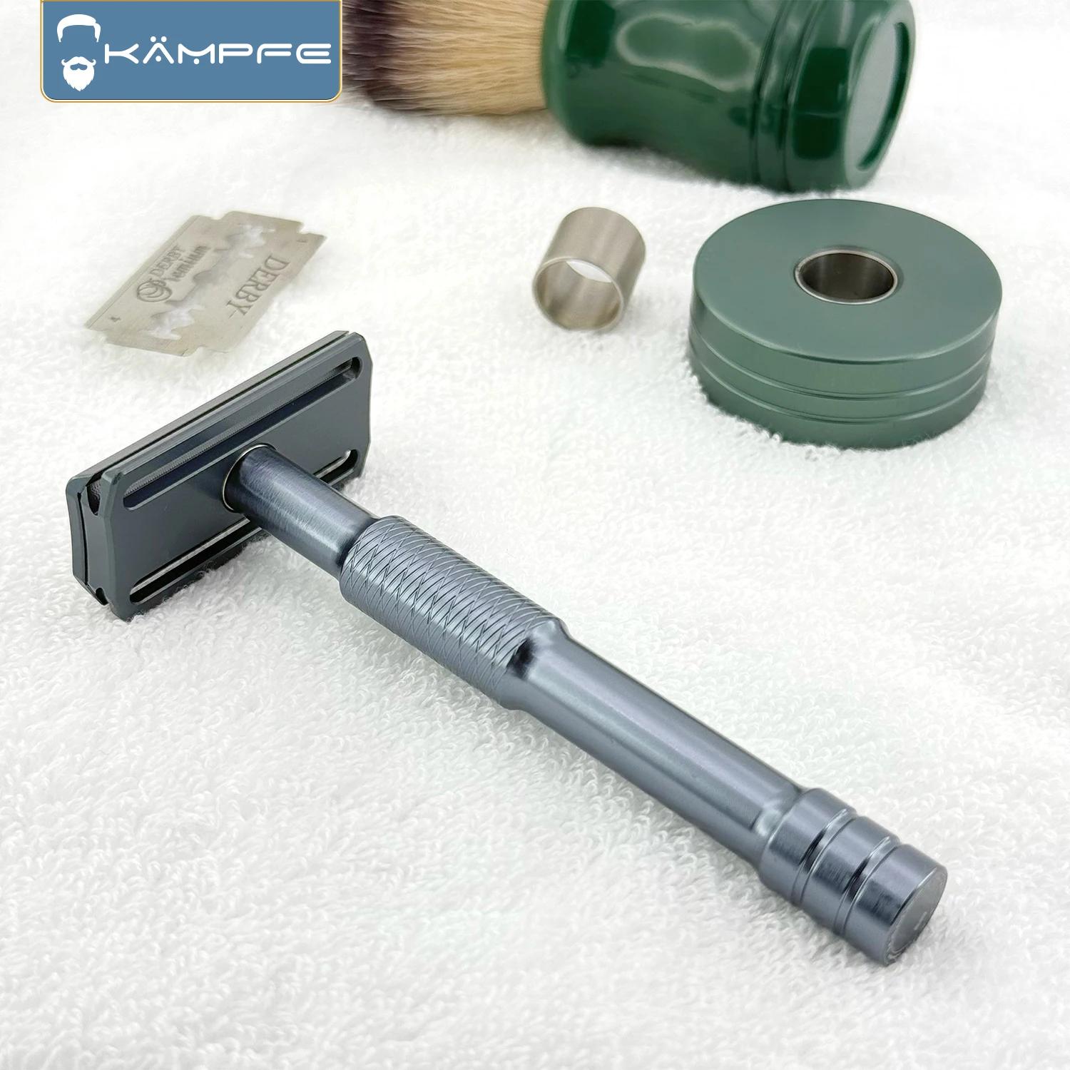 Rasoir de sécurité manuel KAMPFE CNC en aluminium à double tranchant, classique, pour hommes et femm