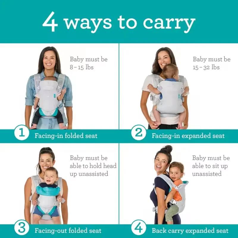 Sangle Multifonctionnelle 4 en 1 pour Bébé, Sangle pour Nouveau-Né et Tout-Petit, Sac Kangourou Conv