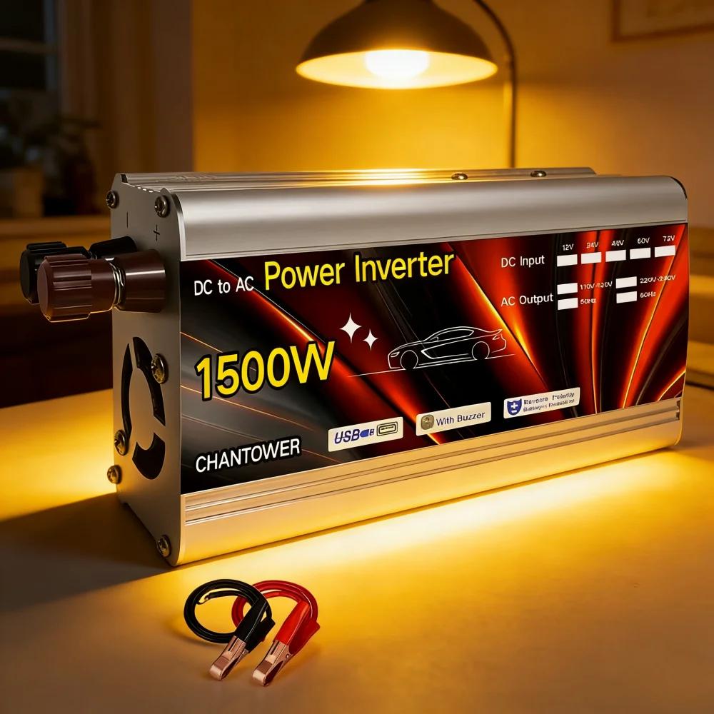 Onduleur solaire 12v 220v, 500W 1000W 1500W 2000W, transformateur de tension Portable, convertisseur