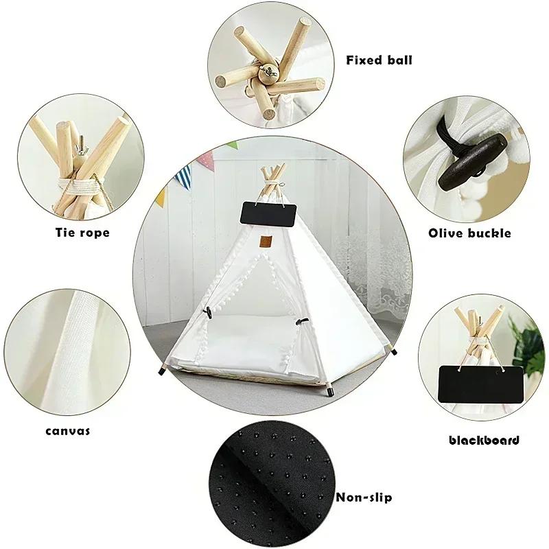 Tente tipi pour animaux de compagnie pour chats et chiens, Portable, amovible, lavable, maison pour