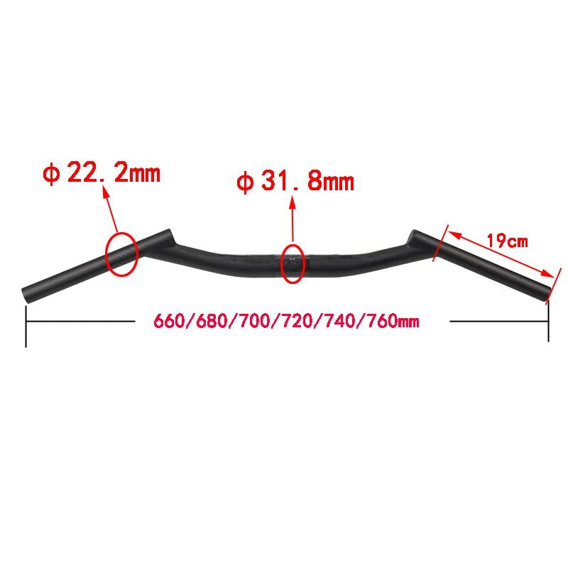ZNIINO – guidon de vélo tout en fibre de carbone, pour vtt, taille plate, 2023x31.8-660mm, sans Logo