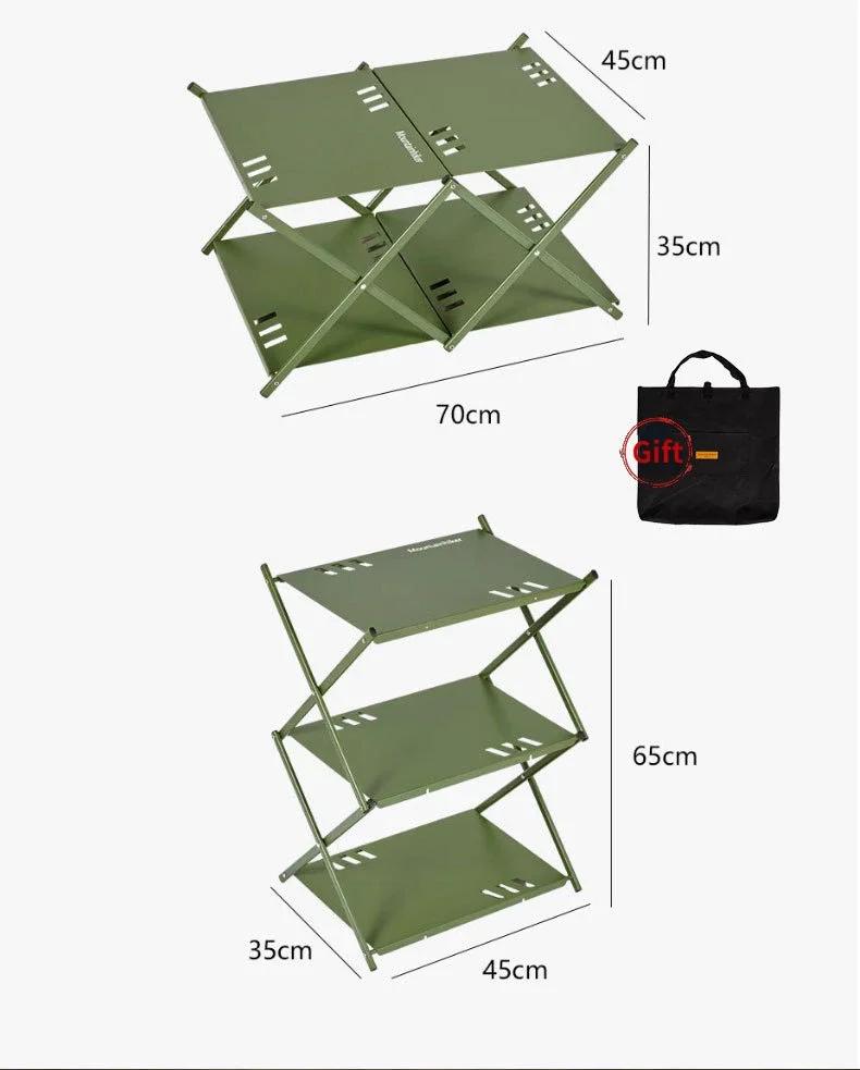 MOUNTAINHIKER support à trois niveaux étagère de rangement extérieure étagère pliante Portable Campi