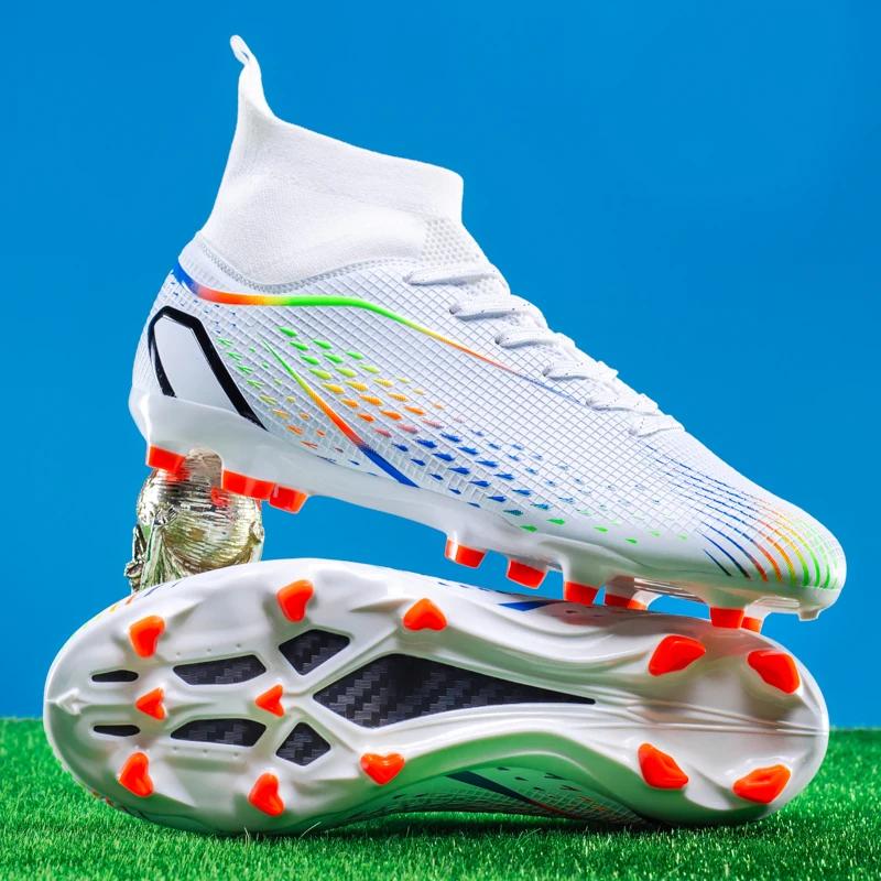 Chaussures de football respirantes unisexes pour match et entraînement sur gazon et futsal