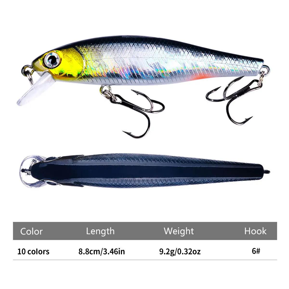 Leurre méné rigide flottant avec yeux 3D, appât Él, wobJeff, crankbait, matériel de pêche à la traîn