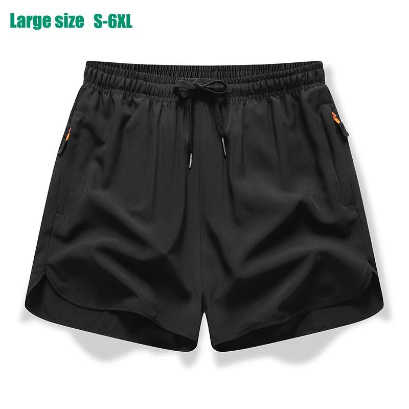 Shorts sport 3/4 pour hommes en soie glacée - Pantalons amples absorbants pour le running et le fitness