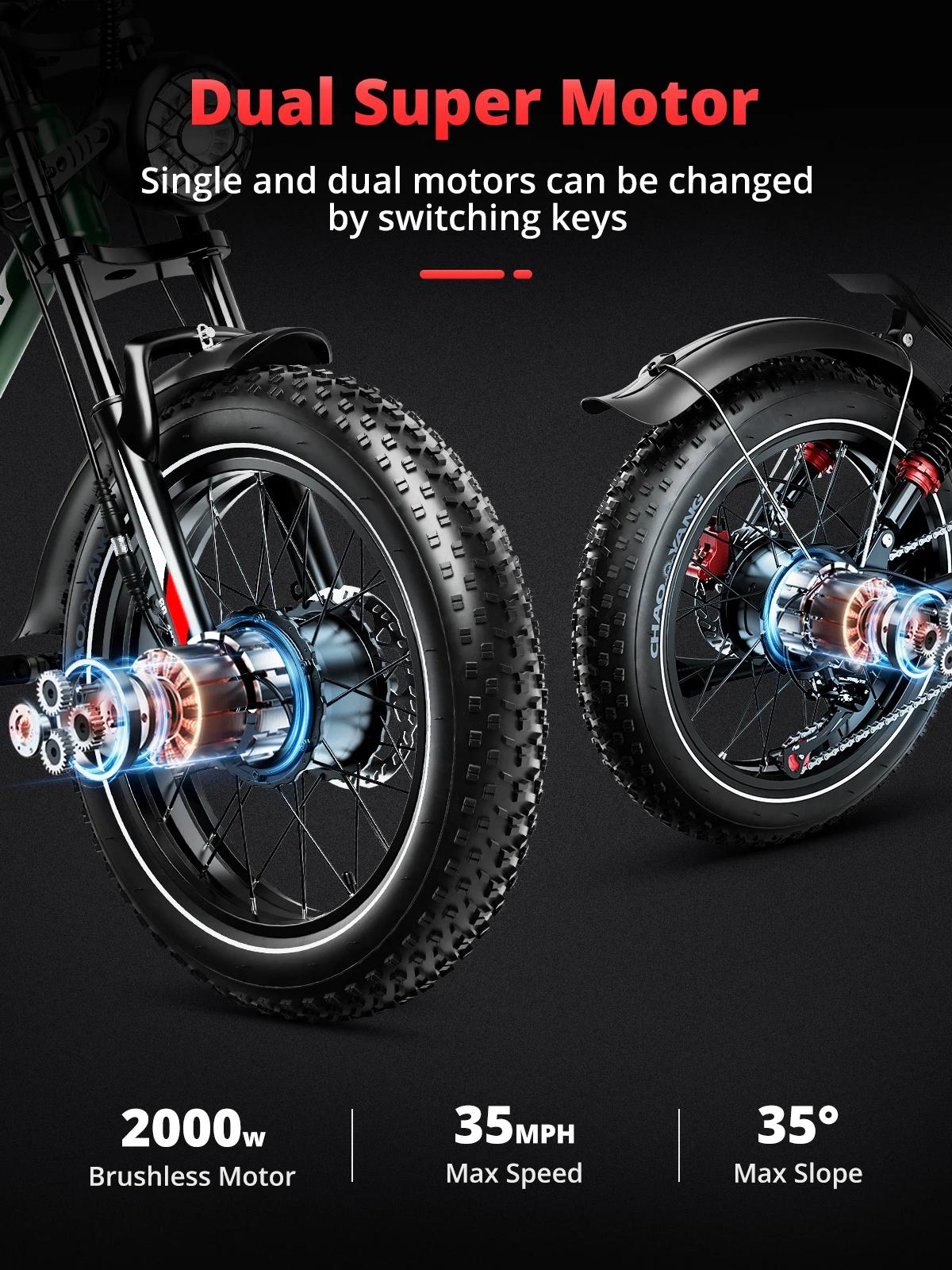 AMYET-Vélo électrique S8 pour adultes et hommes, moteur de 2000W, batterie de 48V 25Ah, 20 pouces, p
