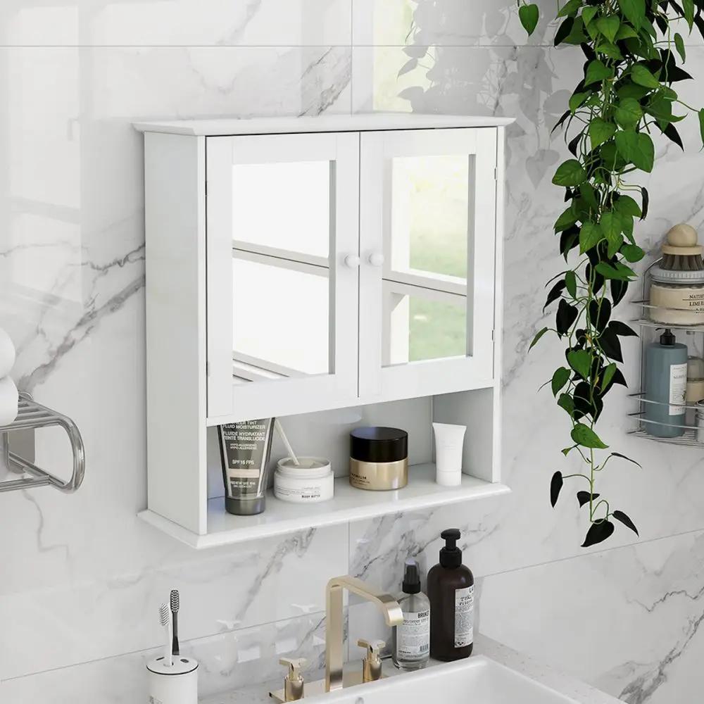 Dreamzon-Armoire HOWall avec portes et étagères à double miroir