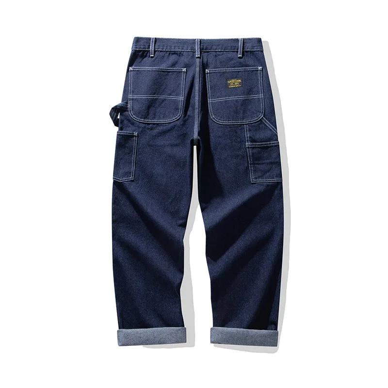OKONKWO Original Denim travailleurs ferroviaires pantalon Amikaki Multi poche rayé travail long en p