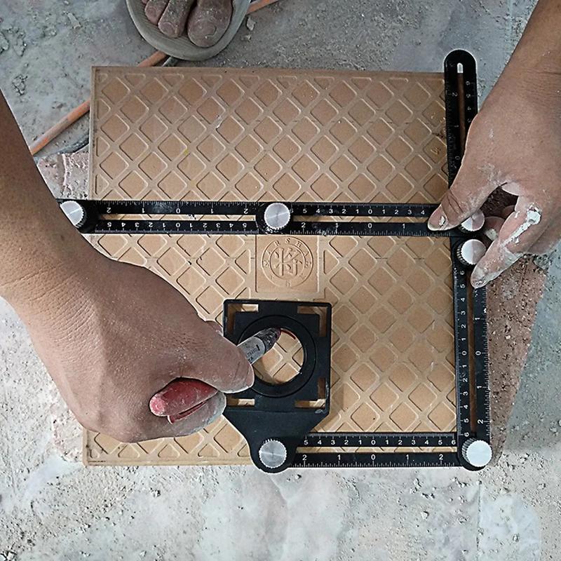 Règle de mesure multi-angle, outils de Construction, règle de positionnement pliante en aluminium, o
