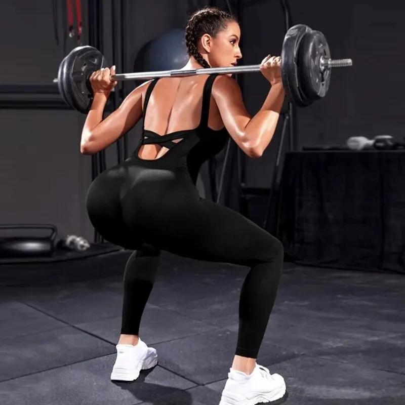 Combinaisons de batterie pour femmes col bas taille haute - Barboteuses décontractées jogging
