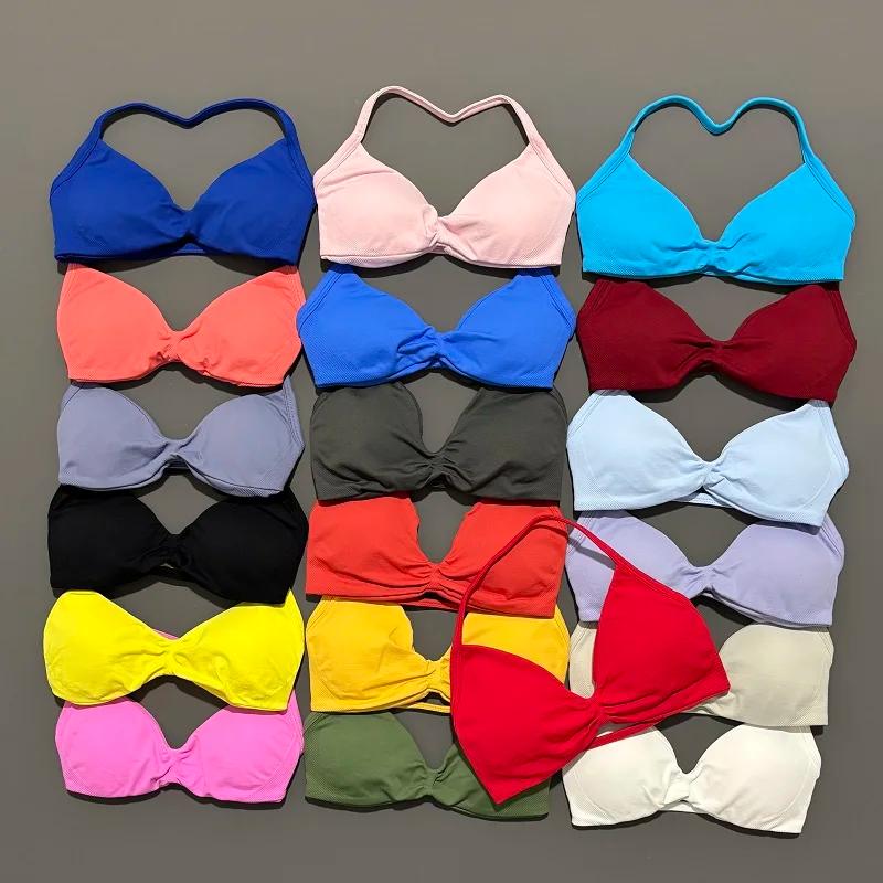 Soutien-gorge de Sport à bretelles dos nu Yoga soutien-gorge de gymnastique Scrunch push-up bonnets