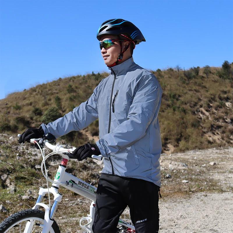 WOSAWE Veste entièrement réfléchissante avec capuche Coupe-vent imperméable haute visibilité Hommes
