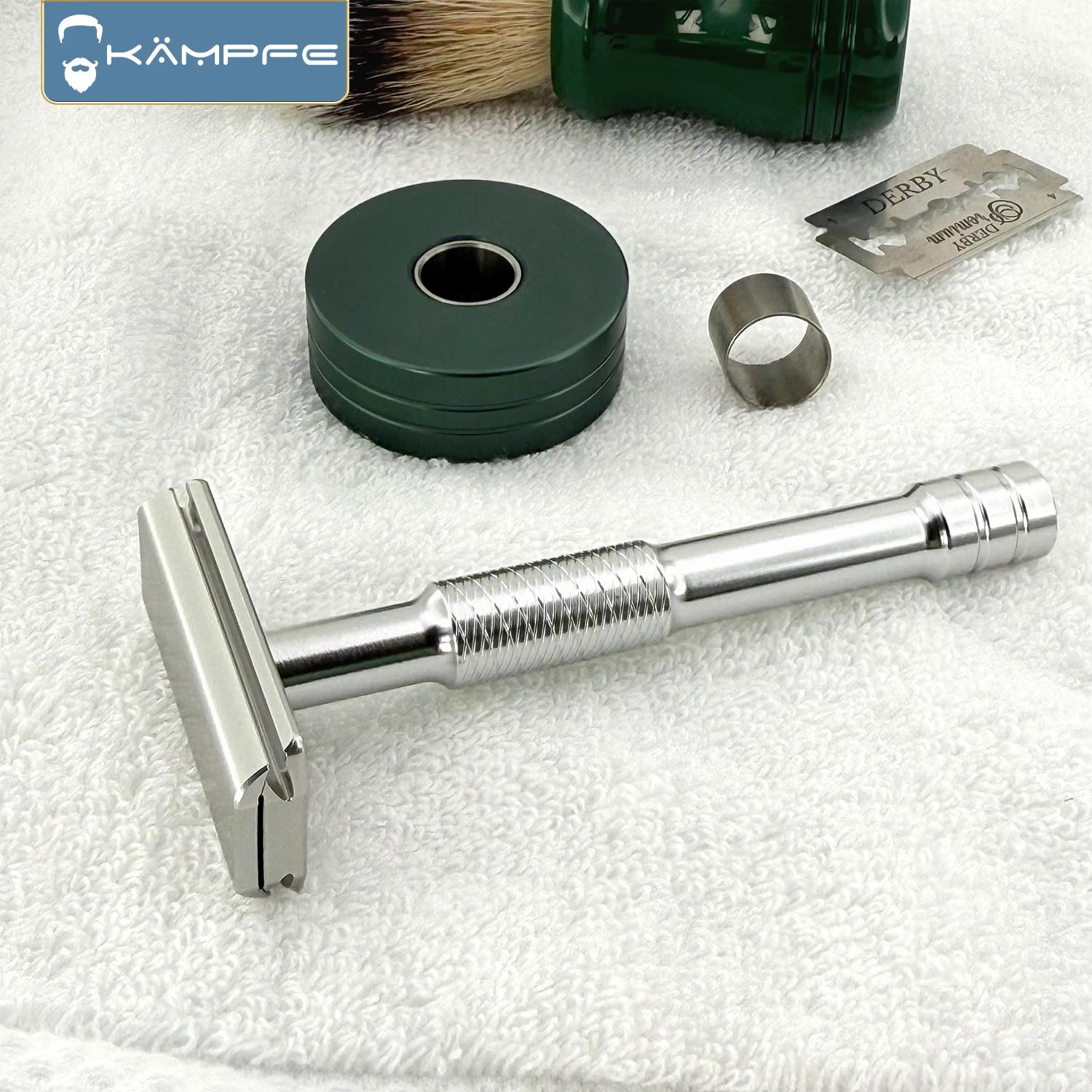 Rasoir de sécurité manuel KAMPFE CNC en aluminium à double tranchant, classique, pour hommes et femm