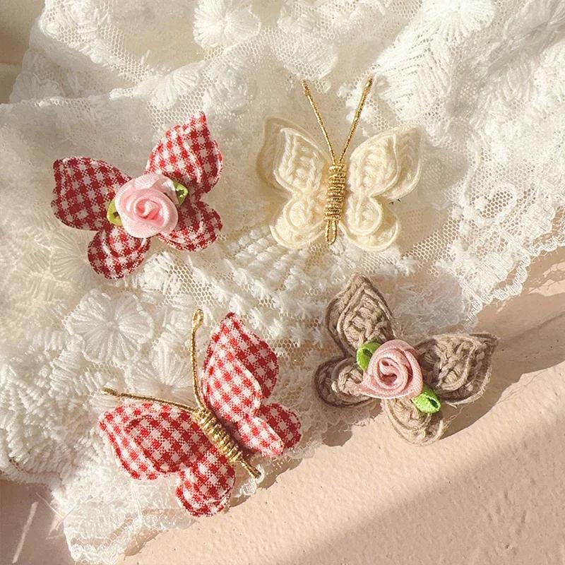 Pinces à cheveux en laine pour enfants, 4 pièces, douces et mignonnes, couvre-chef en tricot, Croche