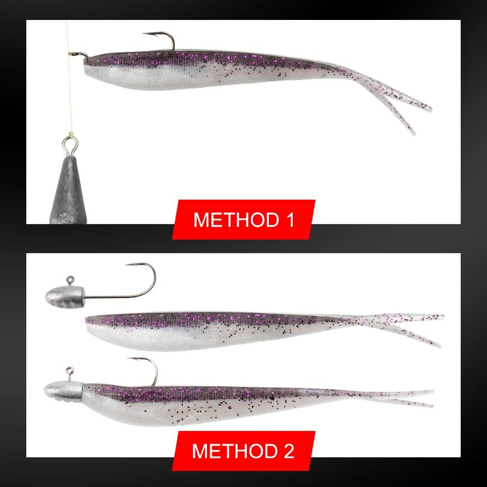 Spinpoler 2 "3" 4 "Seigneurs de pêche souples Jerk Minnow Shad Drop Shot appât souple Swimbait queue